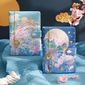 مفكرة النمط الصيني الملونة داخل صفحة دفتر يوميات بنات جميلة غلاف اليوميات كتاب كتيب لطيف هدية القرطاسية