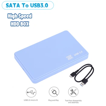 SATA إلى USB3.0 HDD صندوق متوافق مع XP/win7/win8/win10 2.5 في القرص الصلب المحمول حالة مع كابل USB SSD التخزين الخارجية