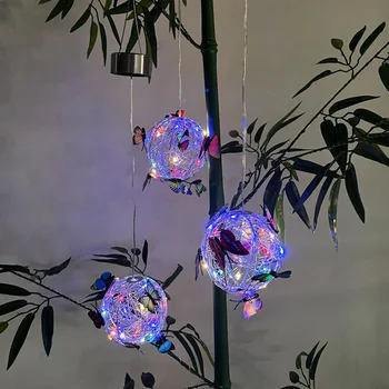 للماء فراشة كرة ضوء محاكاة الحلي 20 LED شنقا قلادة فراشة ضوء الأسلاك النحاسية الحديقة حديقة الديكور