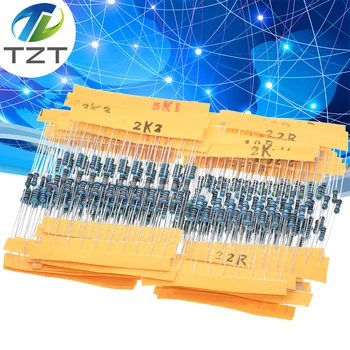 TZT 1 حزمة 300Pcs 10 -1 م أوم 1/4w المقاومة 1% المعدنية السينمائي المقاوم المقاومة تشكيلة طقم 30 أنواع كل 10pcs