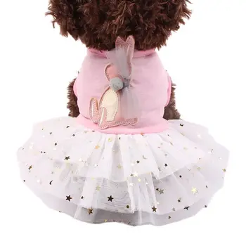 فتاة الكلب القط اللباس تنورة الأرنب النجوم التصميم جرو الحيوانات الأليفة تي شيرت الربيع/الصيف الملابس ملابس