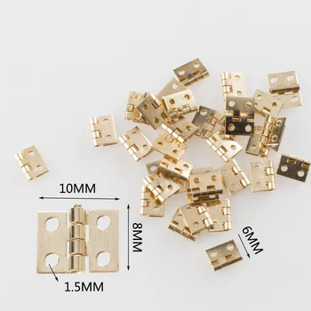 20pcs الذهب والفضة مصغرة مفصلات الأثاث والتجهيزات الزخرفية الصغيرة الباب يتوقف على صندوق المجوهرات الأثاث الأجهزة 8mmx10mm
