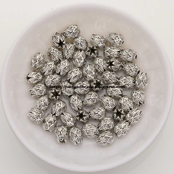 (50Pcs / Lot !) سبائك الزنك التبت الفضة العتيقة الأوروبي سحر مباعدة الخرز لصنع المجوهرات حجم 7x6mm HA9954B