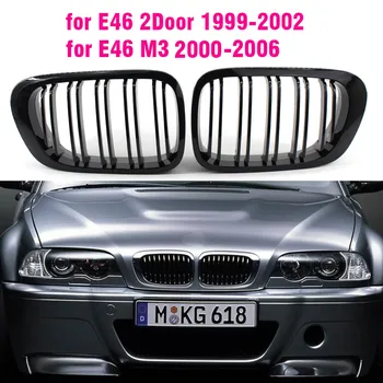 أمام هود الكلى الفاخرة شبك الشواية الإضافية على BMW 330ci كوبيه كابريوليه قبل عمليات تجميل E46 2Doors 1999-2002 الأسود