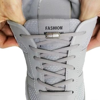 TILUSERO الجديدة مرونة أربطة الحذاء كبسولة معدنية زر لا ربط الأربطة الأحذية