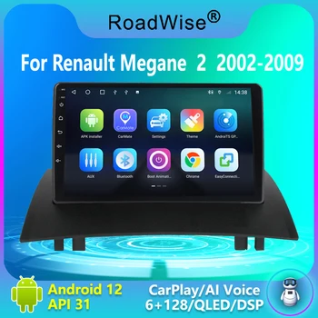 Roadwise رينو ميجان 2 2002 - 2005 2006 2007 2008 2009 الروبوت 12 Carplay للسيارات راديو الوسائط المتعددة مشغل فيديو 2Din دي في دي لتحديد المواقع