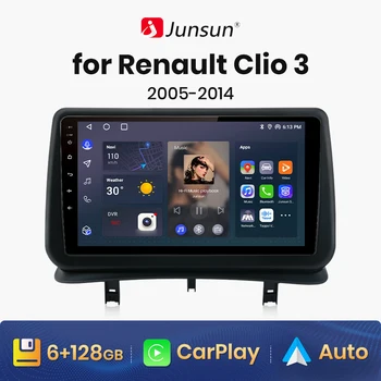 Junsun V1 منظمة العفو الدولية الصوت اللاسلكية CarPlay الروبوت راديو السيارات رينو كليو 3 2005-2014 4G الوسائط المتعددة في السيارة نظام تحديد المواقع 2din autoradio