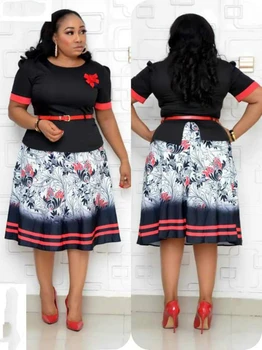 HGTE نمط أزياء المرأة الأفريقية الطباعة بالاضافة الى حجم اللباس الأفريقي الثياب للنساء الأفريقية الملابس 2XL-6XL