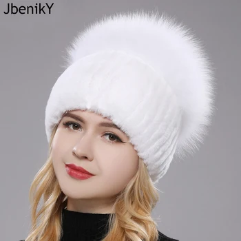 روسيا نمط جديد للمرأة حقيقية فوكس الفراء قبعة قبعة الفتيات الحقيقية الطبيعية أرنب ريكس الفراء اه قبعة متماسكة الشتاء الحقيقي قبعات الفراء