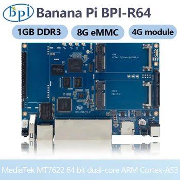 بي الموز BPI-R64 ميديا تيك MT7622 64 بت ثنائي النواة ARM 1G DDR3 8G eMMC دعم 4G وحدة BT5.0 واي فاي بو SATA مفتوحة المصدر التوجيه