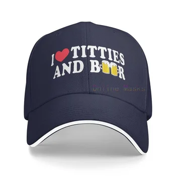 أنا قلب نهود و البيرة - الحب مضحك هفوة خمر الرجعية نمط قبعة بيسبول قبعة للرجال ساندويتش قبعة القبعات مضحك قبعة سائق شاحنة