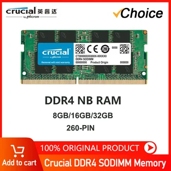 حاسمة رام DDR4 3200MHz ذاكرة الكمبيوتر المحمول SODIMM 8GB 16G 32GB رتبة واحدة CL22 1.2 V Unbuffered 260-دبوس دفتر ذاكرة الوصول العشوائي التذكارية