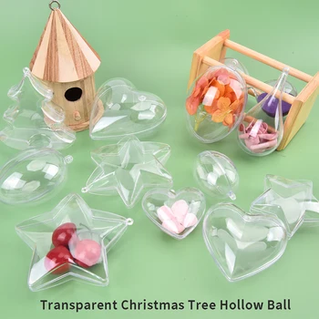 شكل قلب شفاف من البلاستيك الكرة من البلاستيك واضحة الحرفية الكرة شكل قلب الحلي عيد الميلاد الزفاف الديكور
