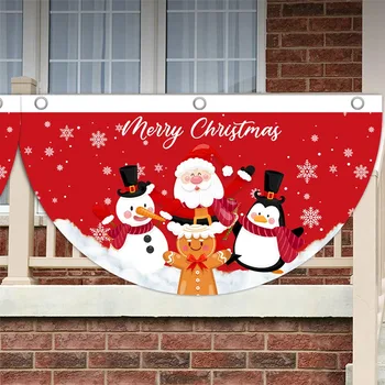 عيد الميلاد ديكور المنزل في الهواء الطلق على شكل مروحة العلم زخرفة قلادة ميلاد سعيد عيد الميلاد عام 2023 Navidad سنة جديدة سعيدة عام 2024 الولادة نويل