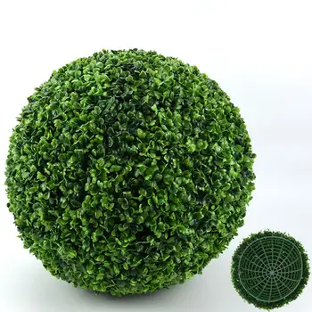 محاكاة البلاستيك الأخضر ترك الكرة الاصطناعي العشب كرة وهمية النباتات حديقة المنزل حفل الزفاف الديكور