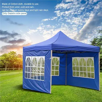 مظلة جانبية قابلة للطي خيمة من القماش أكسفورد حديقة الظل للماء المظلة مع نافذة واضحة جدار للشواء في الهواء الطلق الأبيض