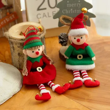 زخرفة عيد الميلاد الملاك العفريت دمية قلادة شجرة عيد الميلاد شنقا الحلي 2023 هدية العام الجديد Navidad الولادة نويل ديكور المنزل