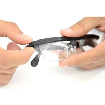 1 كمبيوتر قابل للتعديل قوة عدسة النظارات متغير مسافة التركيز الرؤية التكبير نظارات واقية