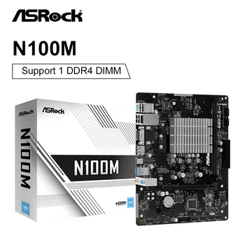 آسروك جديدة N100M اللوحة الأم DDR4 32GB إنتل رباعي النواة N100 (تصل إلى 3.4 GHz) PCIe 3.0 M. 2 USB 3.2 (لحام المعالج)