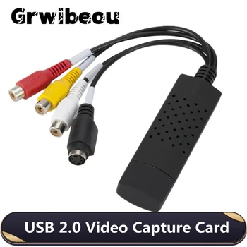 USB الصوت والفيديو التقاط بطاقة محول فيديو إلى الرقمية تحويل فيديو VCR التلفزيون الرقمية محول USB 2.0 to RCA دعم الفوز 7/8/10