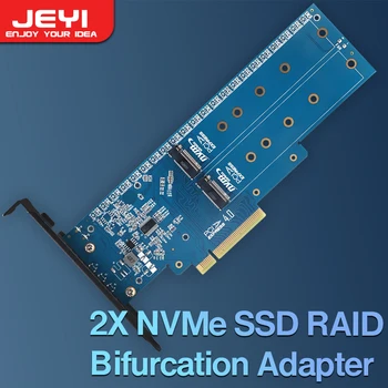 المزدوج NVMe PCIe محول JEYI M. 2 NVMe SSD PCI-e 4.0 x8/x16 دعم بطاقة M. 2 (مفتاح M) NVMe SSD 2280/2260/2242/2230