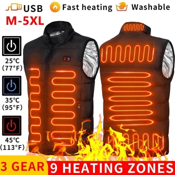 9 ساخنة سترة مناطق الكهربائية ساخنة السترات الرجال النساء ملابس رياضية ساخنة معطف الجرافين الحرارة معطف USB تدفئة سترة للتخييم