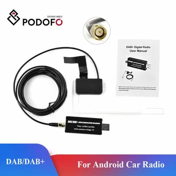 Podofo DAB + هوائي مع محول USB الروبوت راديو السيارة GPS المتلقي ستيريو لاعب في أوروبا العالمي