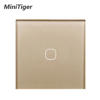 MiniTiger الاتحاد الأوروبي/المملكة المتحدة القياسية ، عصابة 1 1 طريقة الجدار التبديل التي تعمل باللمس, الأبيض والزجاج والكريستال لوحة التبديل, 220-250V ، فقط وظيفة اللمس