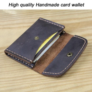 اليدوية الدرجة العالية الجلود حامل بطاقة بطاقة محفظة من الجلد محفظة صغيرة الائتمان بطاقة هوية حامل بطاقة الأعمال الحالة
