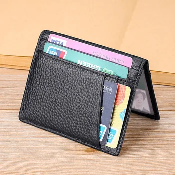 سوبر لينة سليم المحفظة 100% جلد صغيرة حامل بطاقة الائتمان محافظ محفظة رقيقة صغيرة سائق رخصة أصحاب الرجال المحفظة