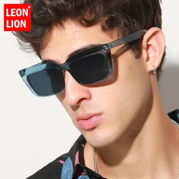 LeonLion 2023 المستطيل الرجعية النظارات الشمسية الرجال خمر نظارات للرجال/النساء العلامة التجارية الفاخرة النظارات الرجال مرآة Gafas De Sol Mujer