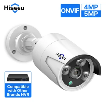 Hiseeu H. 265 بو IP 4MP 5MP الدوائر التلفزيونية المغلقة مراقبة IP كاميرا الأمن من أجل تسجيل الصوت بو NVR النظام في الهواء الطلق للماء ليلة الرؤية