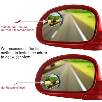 سيارة 360 درجة العمياء مرآة قابل للتعديل 2 الجانبين واسعة الزاوية الخارجية السيارات محدبة مرايا الرؤية الخلفية للسيارات مرآة 2Pcs