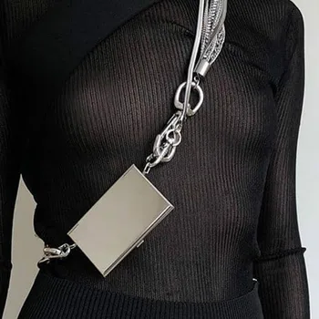المرأة حقيبة 2020 معدنية جديدة رفرف سلاسل الأزياء السلامة مرآة حقائب الكتف اليورو-أمريكا نمط الفاخرة مصمم حقيبة النادي الليلي