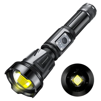 جديد XHP360 أقوى بقيادة مصباح يدوي الشعلة USB القابلة لإعادة الشحن التكتيكية ضوء فلاش 18650/26650 للماء زوومابلي الشعلة