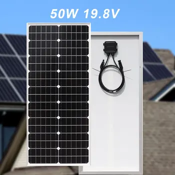 الزجاج لوحة للطاقة الشمسية 50W 100W 25 سنة خدمة الحياة 25MM سمك هيكل من الألومنيوم الخلية 12V 19.8 V جامدة خفف من الألواح الشمسية