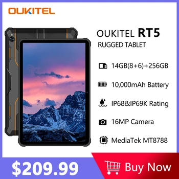 Oukitel RT5 Rugged Tablet 11000mAh الروبوت 13 10.1 بوصة FHD Pad 8GB 256GB Octa Core كاميرا 16MP Dual SIM 33W اتهم أقراص