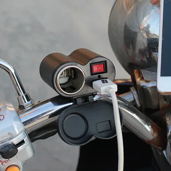 ROXGOCT للماء دراجة نارية USB المقود مع شاحن محول ولاعة إمدادات الطاقة مقبس الهاتف المحمول