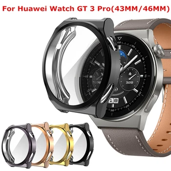 Soft TPU Case for Huawei Watch GT 3 برو 46mm جميع أنحاء مربط الساعة غطاء GT3 GT3Pro 46mm 42mm حامي الشاشة الغطاء الوفير الحالات