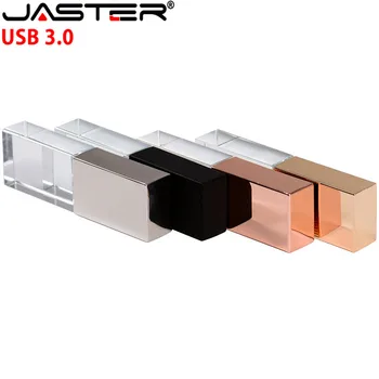 JASTER جديدة كريستال USB فلاش حملة القلم شعار مخصص Cle USB 3.0 4GB 16GB 32GB 64GB هدية الزفاف بندريف (أكثر من 10 شعار مجانا)