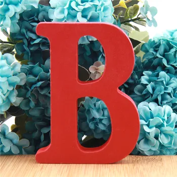 1pc 10cm الأحمر خشبية الحروف الأبجدية DIY كلمة رسالة عيد الميلاد الزفاف ديكور المنزل الحرف الفنية الدائمة اسم التصميم 3.94 بوصة
