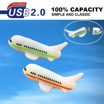 الرسوم المتحركة البسيطة نموذج الطائرة USB فلاش محرك طائرة طائرة Usb 2.0 محرك الأقراص القلم عصا الذاكرة مفتاح usb يو القرص 4GB 8GB 16GB 32GB 64GB