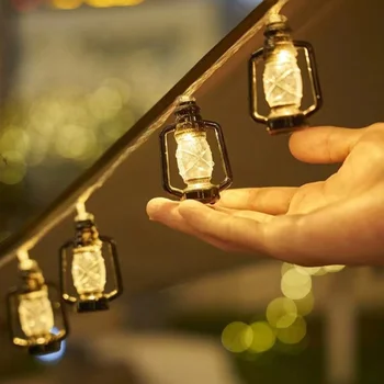 الصمام الشمسية ضوء سلسلة الرجعية مصباح الكيروسين الشمسية أضواء في الهواء الطلق للماء زخرفة عيد الميلاد الجنية حديقة إكليل حزب المصباح