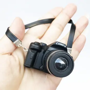 مصغرة الكاميرا الرقمية نموذج أسود محاكاة الملحقات 1:12 مقياس دمية 1/6 1/3 1/4 الدمى