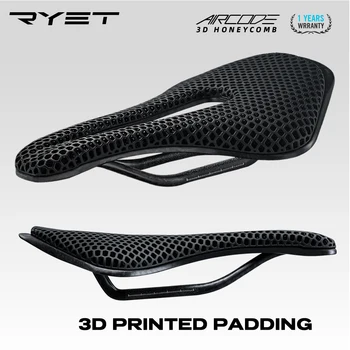 RYET ألياف الكربون 3D المطبوعة سرج الدراجة خفيفة الجوف راحة تنفس MTB جبل ركوب الدراجات على الطرق مقعد قطع غيار الدراجات