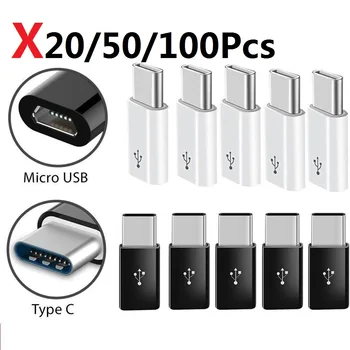 100pcs محول USB إلى نوع C وتغ المكونات الروبوت مايكرو USB موصل إلى نوع C سامسونج هواوي Xiaomo الروبوت الهاتف