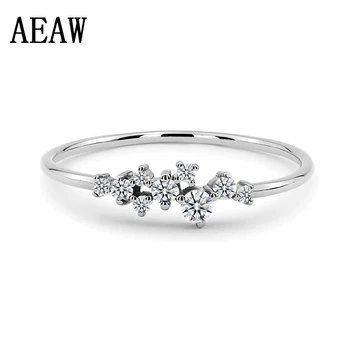 العصرية اللون الفضي الكلاسيكي تطور حبل مويسانيتي خاتم إصبع المرأة أزياء الزفاف هدية حلقات