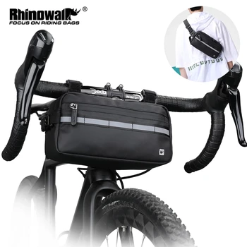 Rhinowalk حقيبة المقود دراجات هوائية الإطار حيث حقيبة متعددة الوظائف المحمولة على الكتف حقيبة دراجة ملحقاتها
