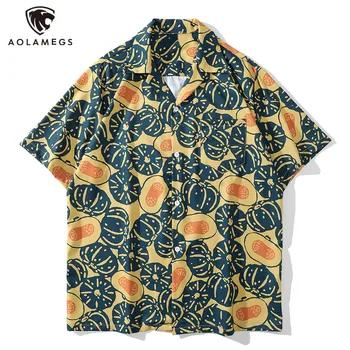 شاطئ هاواي قمصان المتناثرة الرجال Y2K القميص الأصفر الصيف صيحات الموضة في الشوارع الذكور عارضة الملابس بارد رقيقة الشهير قمم