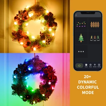Dreamcolor سلسلة أضواء 6.56 قدم نجوم 20 20 وسائط 4 مزامنة الموسيقى اللون تغيير إطار الصورة الدمية ليتل عيد الميلاد شجرة بونساي